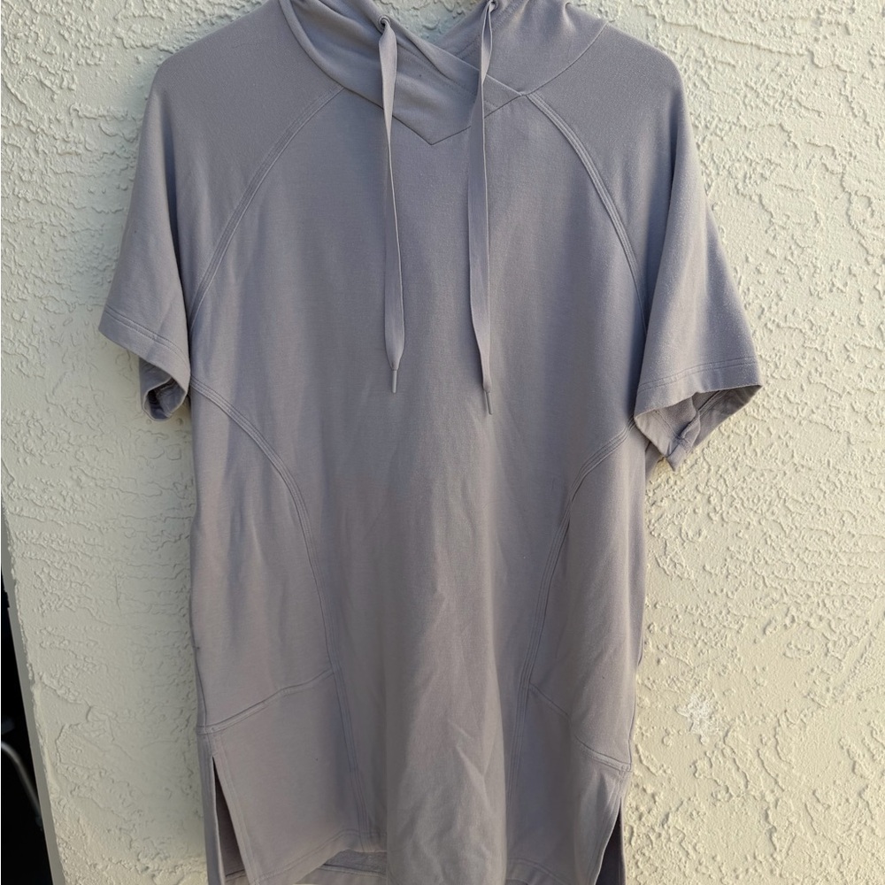 Athleta Gray Hooded Tunic Top
